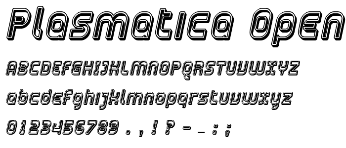 Plasmatica Open Italic font